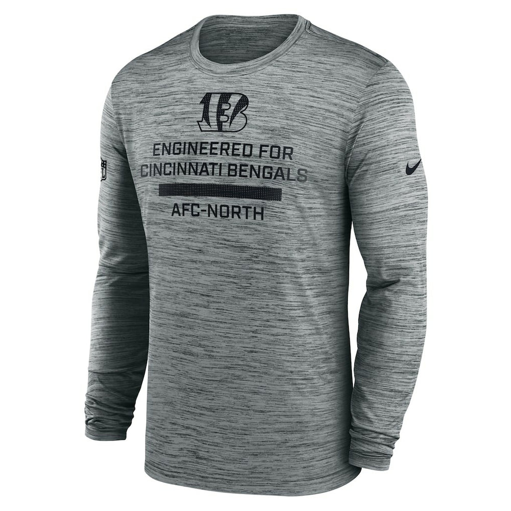 Cincinnati Bengals Sideline Velocity Performance Long Sleeve T-Shirt - Gray