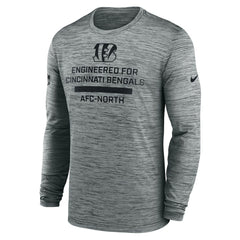 Cincinnati Bengals Sideline Velocity Performance Long Sleeve T-Shirt - Gray