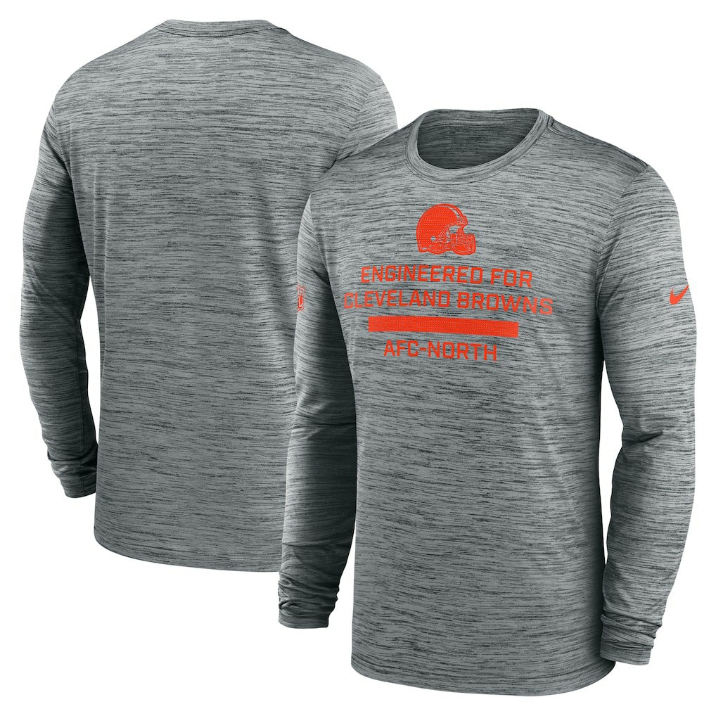 Cleveland Browns Sideline Velocity Performance Long Sleeve T-Shirt - Gray