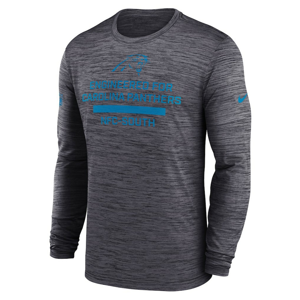 Carolina Panthers Sideline Velocity Performance Long Sleeve T-Shirt - Black