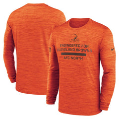 Cleveland Browns Sideline Velocity Performance Long Sleeve T-Shirt - Orange