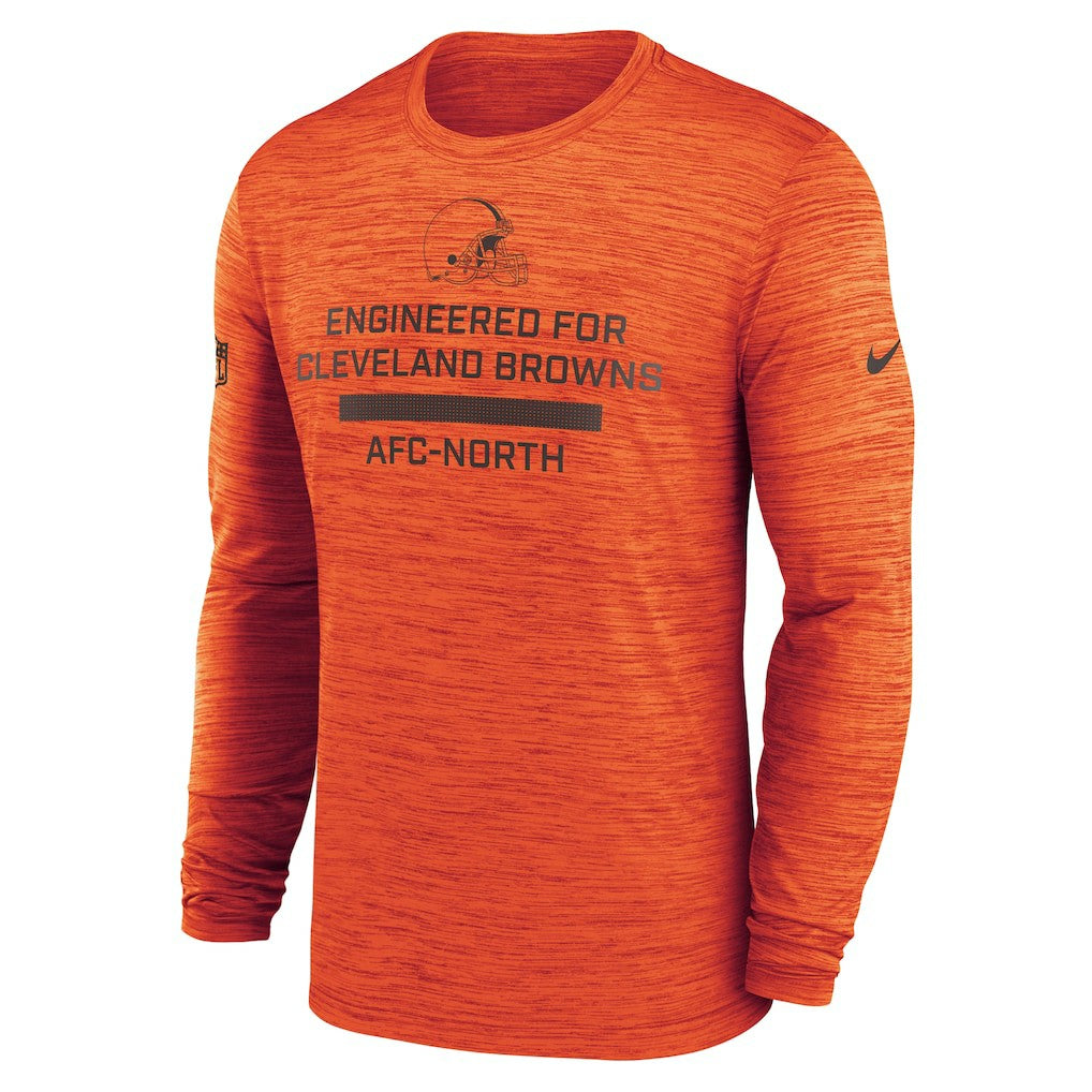 Cleveland Browns Sideline Velocity Performance Long Sleeve T-Shirt - Orange