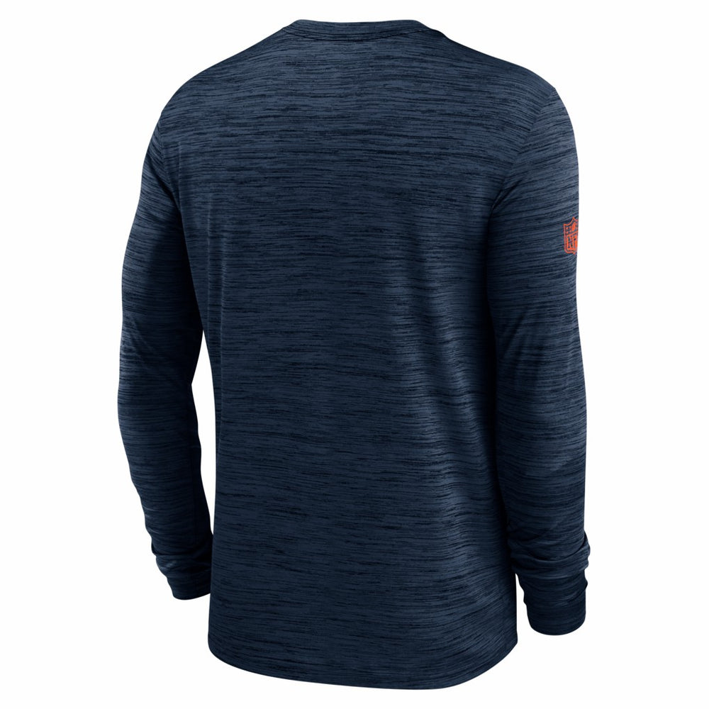 Denver Broncos Sideline Velocity Performance Long Sleeve T-Shirt - Navy