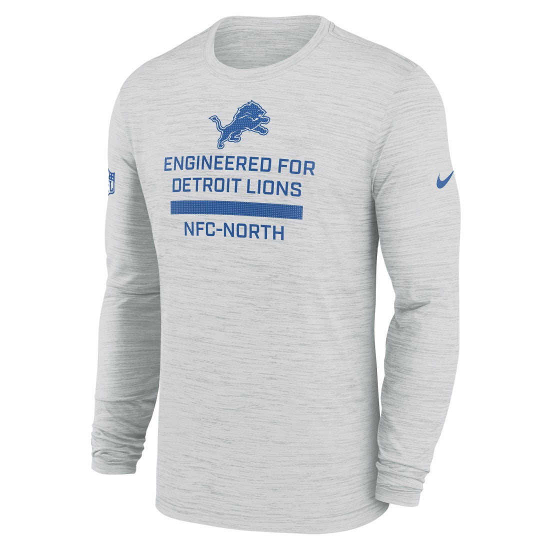 Detroit Lions Sideline Velocity Performance Long Sleeve T-Shirt - Ash