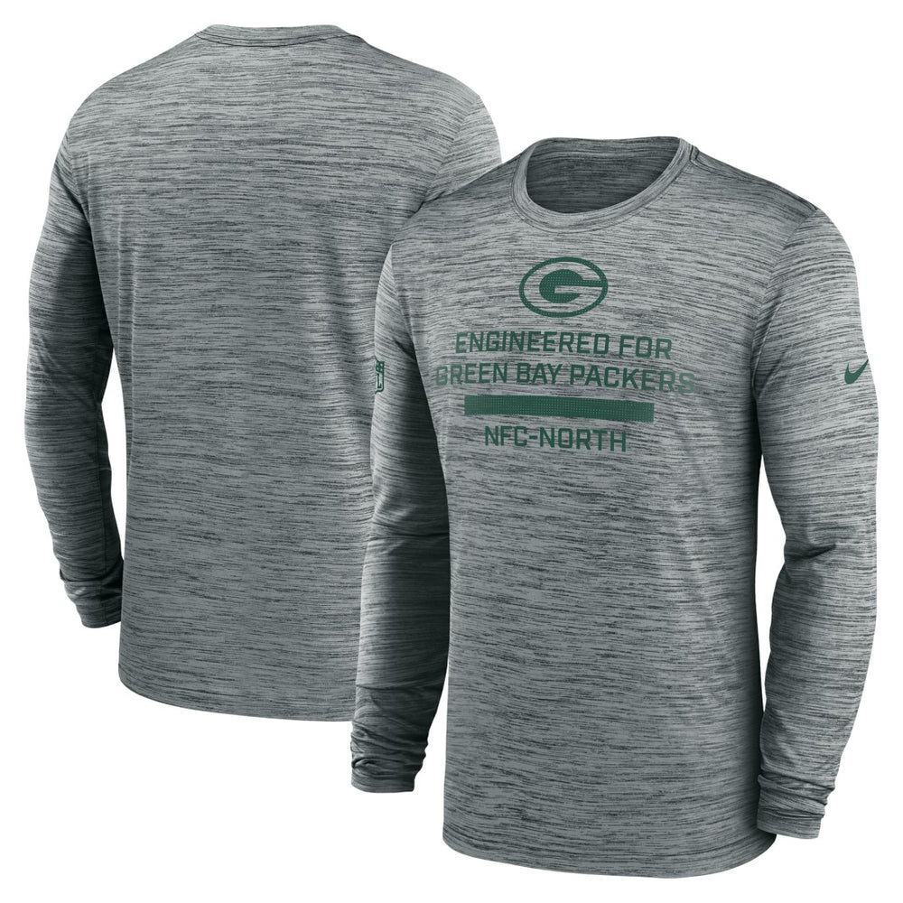 Green Bay Packers Sideline Velocity Performance Long Sleeve T-Shirt - Gray