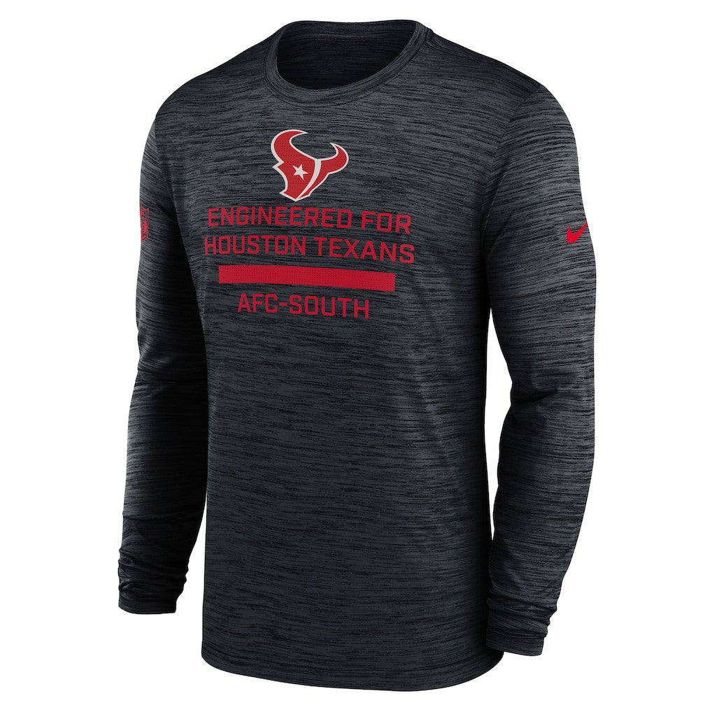 Houston Texans Sideline Velocity Performance Long Sleeve T-Shirt - Navy