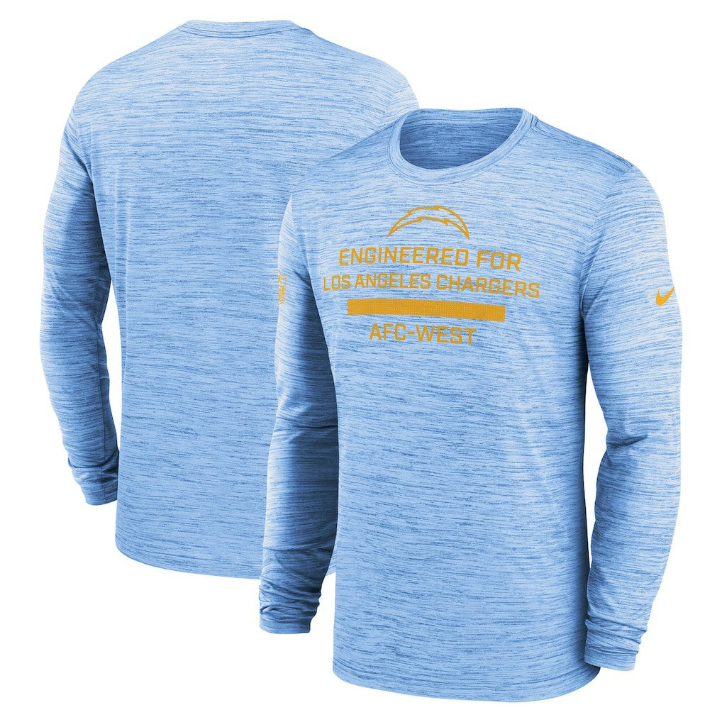 Los Angeles Chargers Sideline Velocity Performance Long Sleeve T-Shirt - Powder Blue