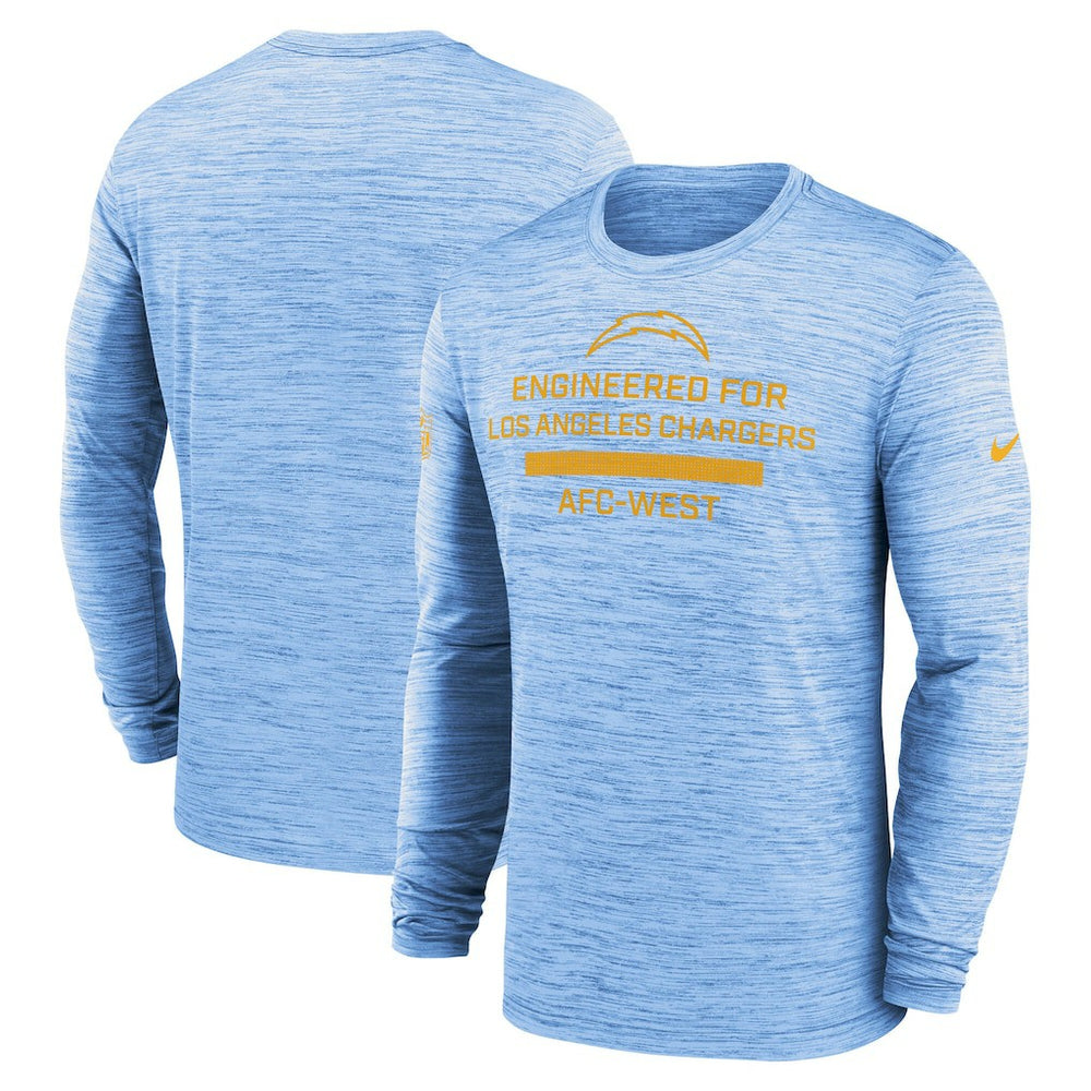 Los Angeles Chargers Sideline Velocity Performance Long Sleeve T-Shirt - Powder Blue