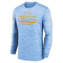 Los Angeles Chargers Sideline Velocity Performance Long Sleeve T-Shirt - Powder Blue