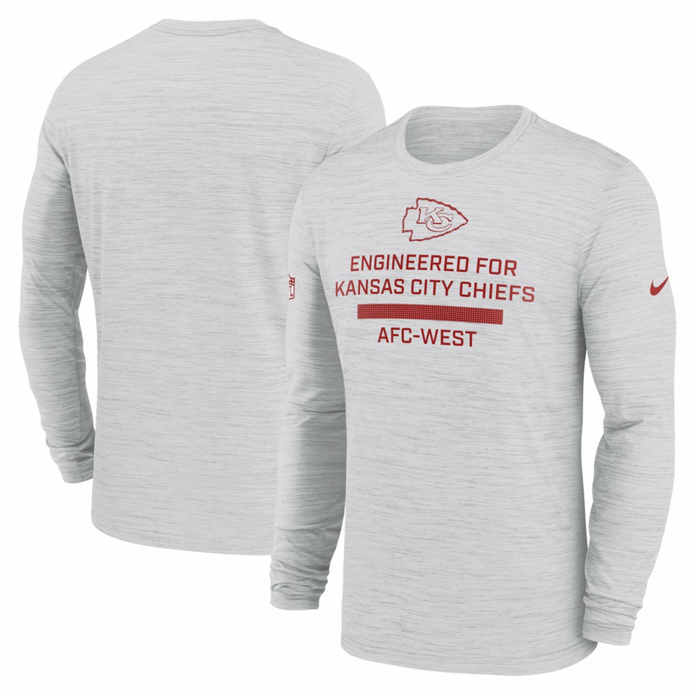 Kansas City Chiefs Sideline Velocity Performance Long Sleeve T-Shirt - Ash
