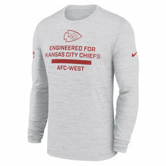 Kansas City Chiefs Sideline Velocity Performance Long Sleeve T-Shirt - Ash
