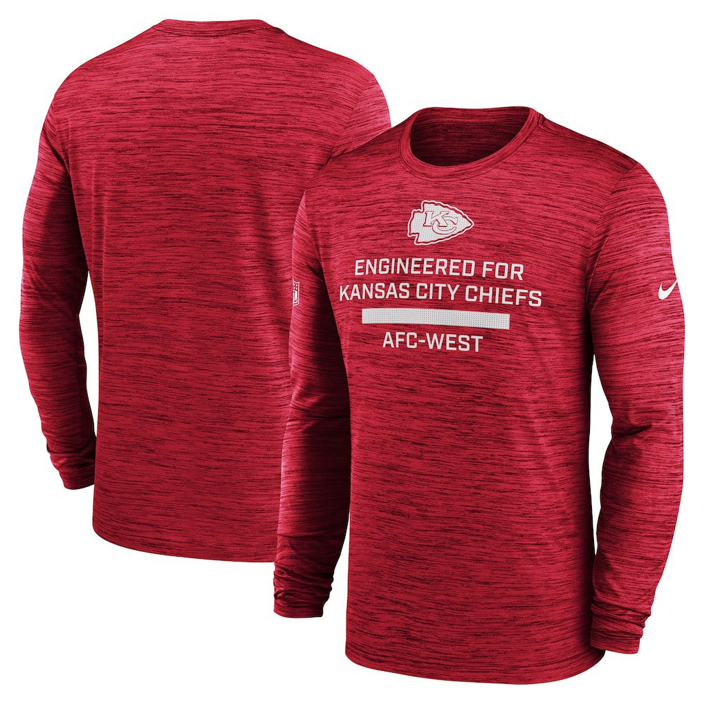 Kansas City Chiefs Sideline Velocity Performance Long Sleeve T-Shirt - Red