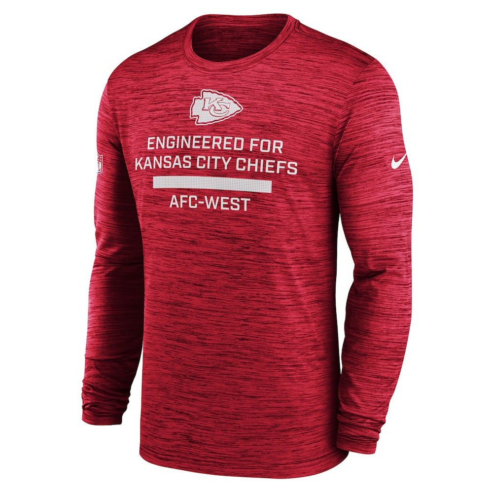 Kansas City Chiefs Sideline Velocity Performance Long Sleeve T-Shirt - Red