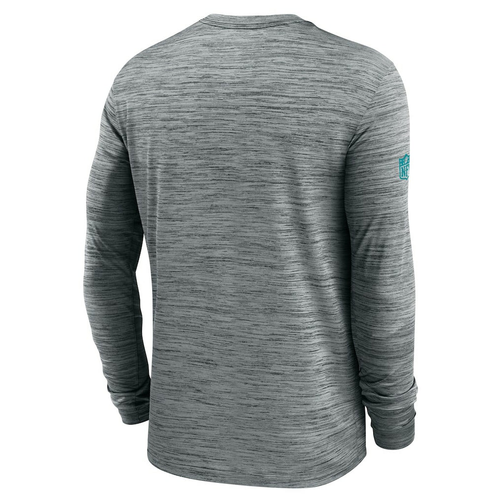 Miami Dolphins Sideline Velocity Performance Long Sleeve T-Shirt - Gray