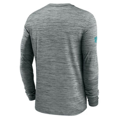 Miami Dolphins Sideline Velocity Performance Long Sleeve T-Shirt - Gray