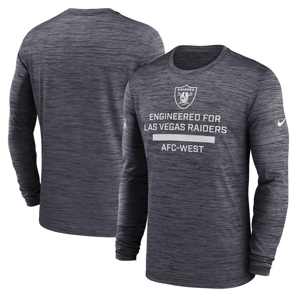 Las Vegas Raiders Sideline Velocity Performance Long Sleeve T-Shirt - Black