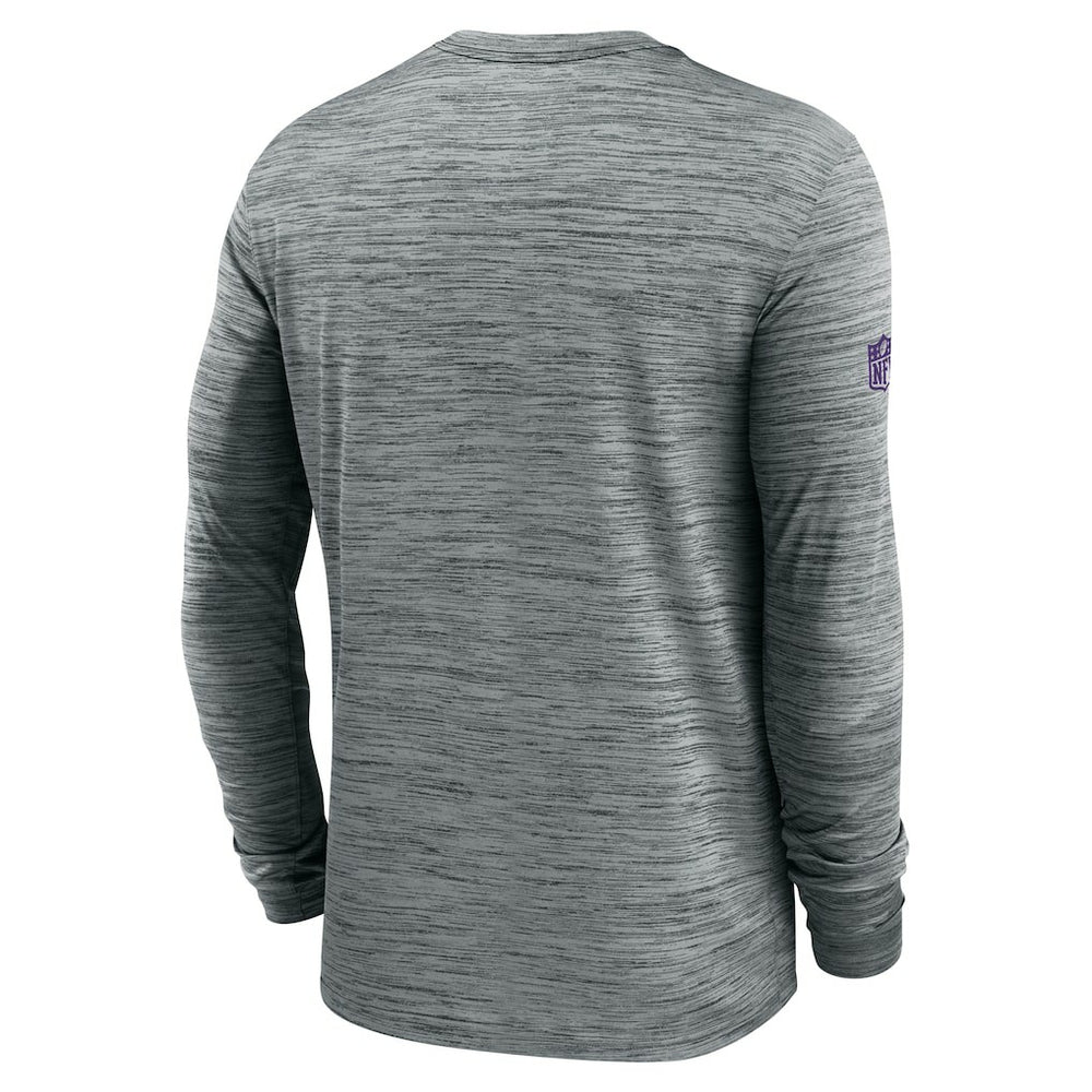 Minnesota Vikings Sideline Velocity Performance Long Sleeve T-Shirt - Gray