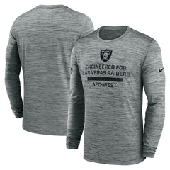 Las Vegas Raiders Sideline Velocity Performance Long Sleeve T-Shirt - Gray