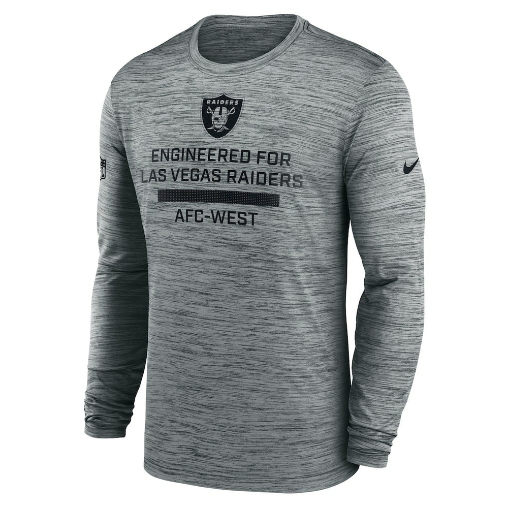 Las Vegas Raiders Sideline Velocity Performance Long Sleeve T-Shirt - Gray