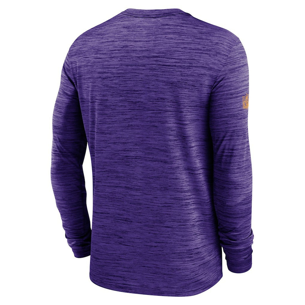 Minnesota Vikings Sideline Velocity Performance Long Sleeve T-Shirt - Purple