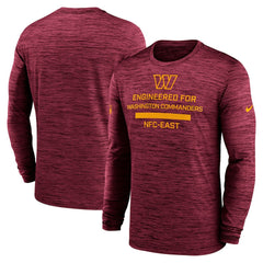 Washington Commanders Sideline Velocity Performance Long Sleeve T-Shirt - Burgundy