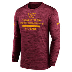 Washington Commanders Sideline Velocity Performance Long Sleeve T-Shirt - Burgundy
