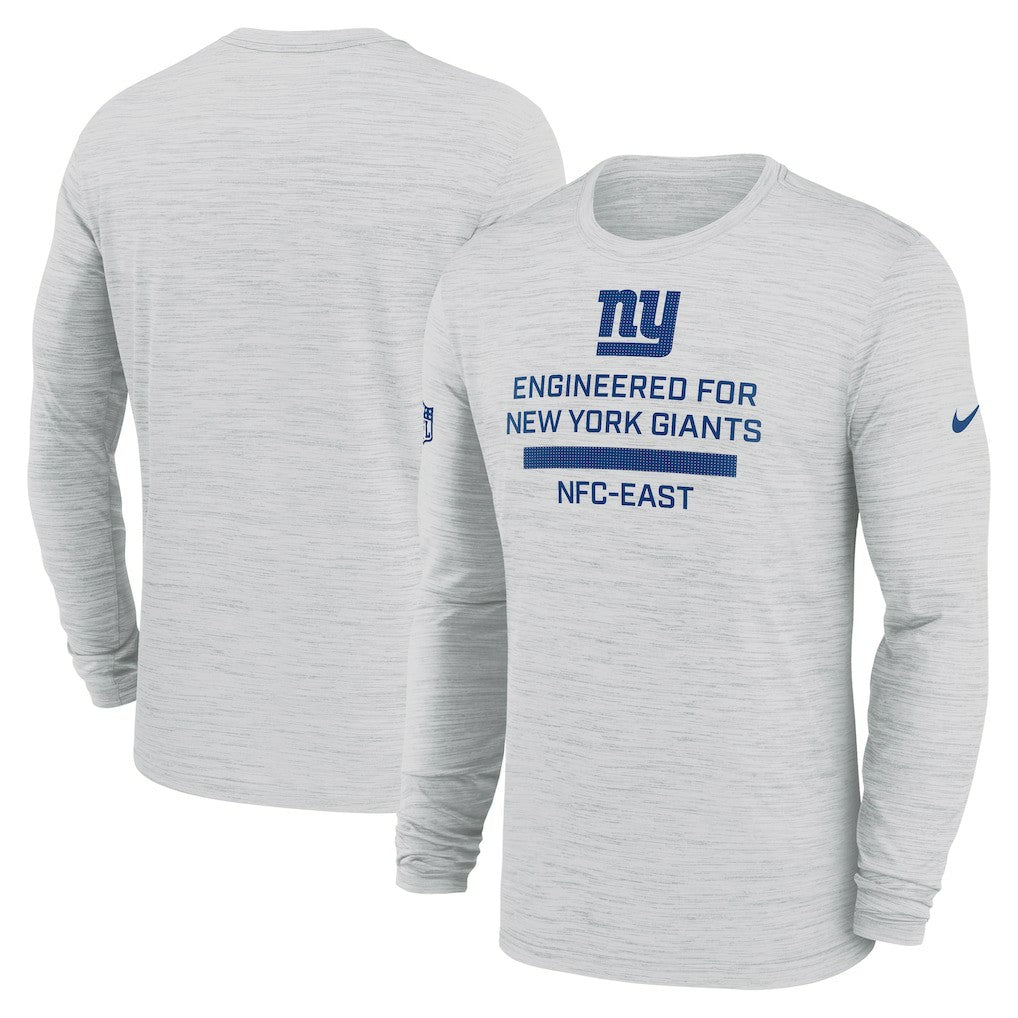 New York Giants Sideline Velocity Performance Long Sleeve T-Shirt - Ash