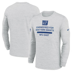 New York Giants Sideline Velocity Performance Long Sleeve T-Shirt - Ash