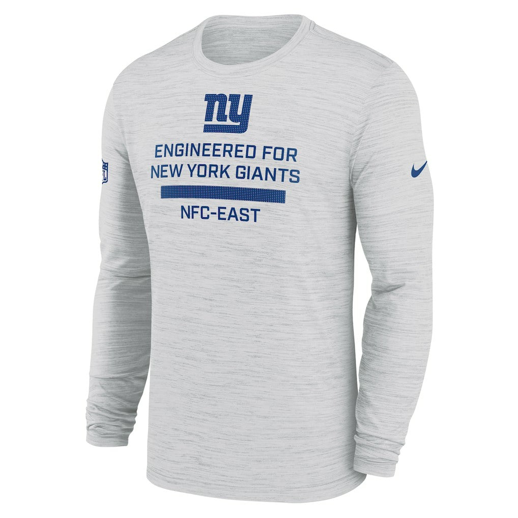 New York Giants Sideline Velocity Performance Long Sleeve T-Shirt - Ash