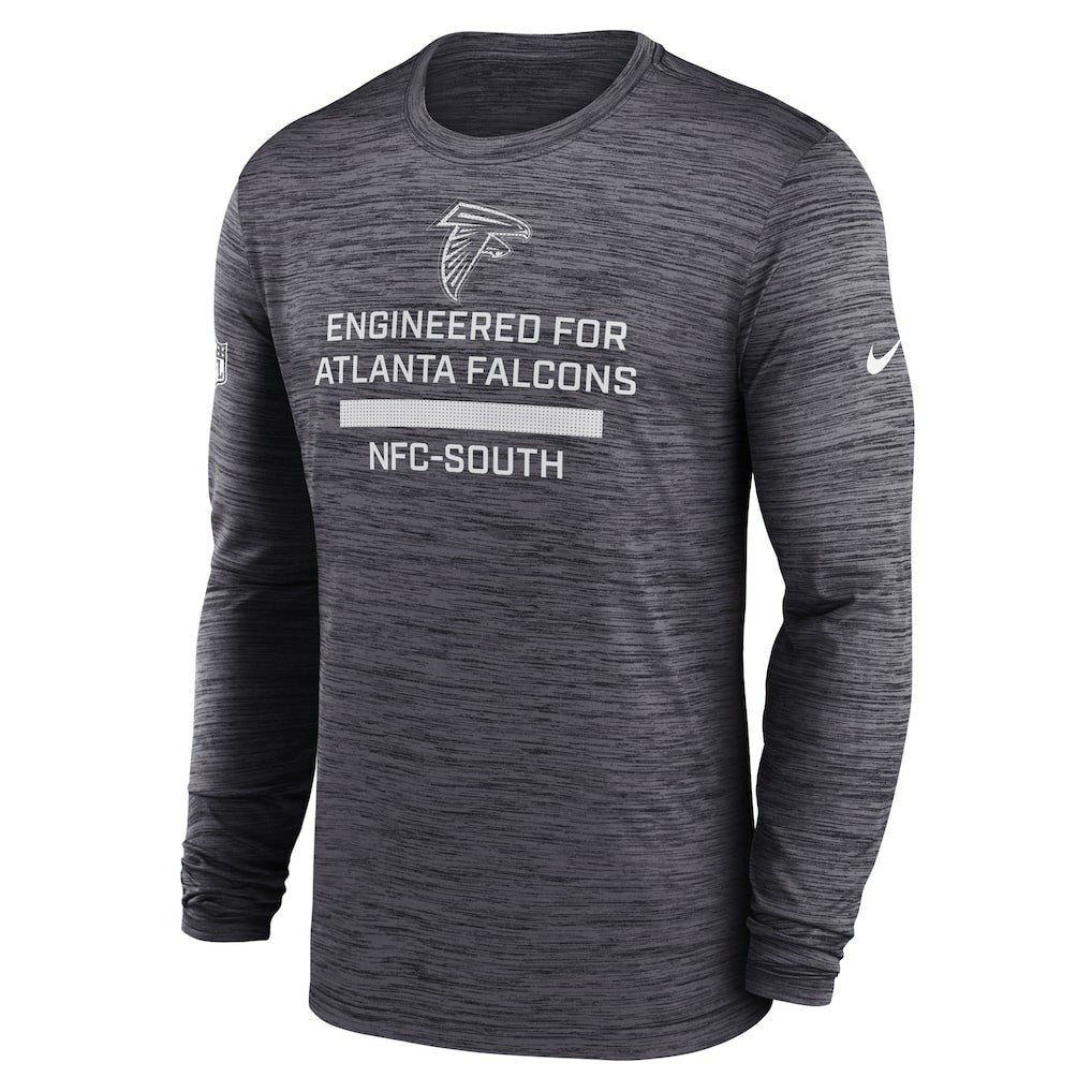 Atlanta Falcons Sideline Velocity Performance Long Sleeve T-Shirt - Charcoal