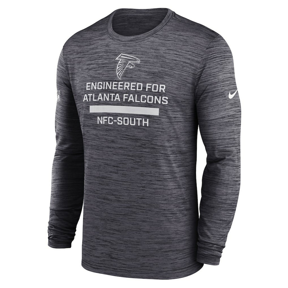 Atlanta Falcons Sideline Velocity Performance Long Sleeve T-Shirt - Charcoal