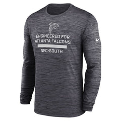 Atlanta Falcons Sideline Velocity Performance Long Sleeve T-Shirt - Charcoal