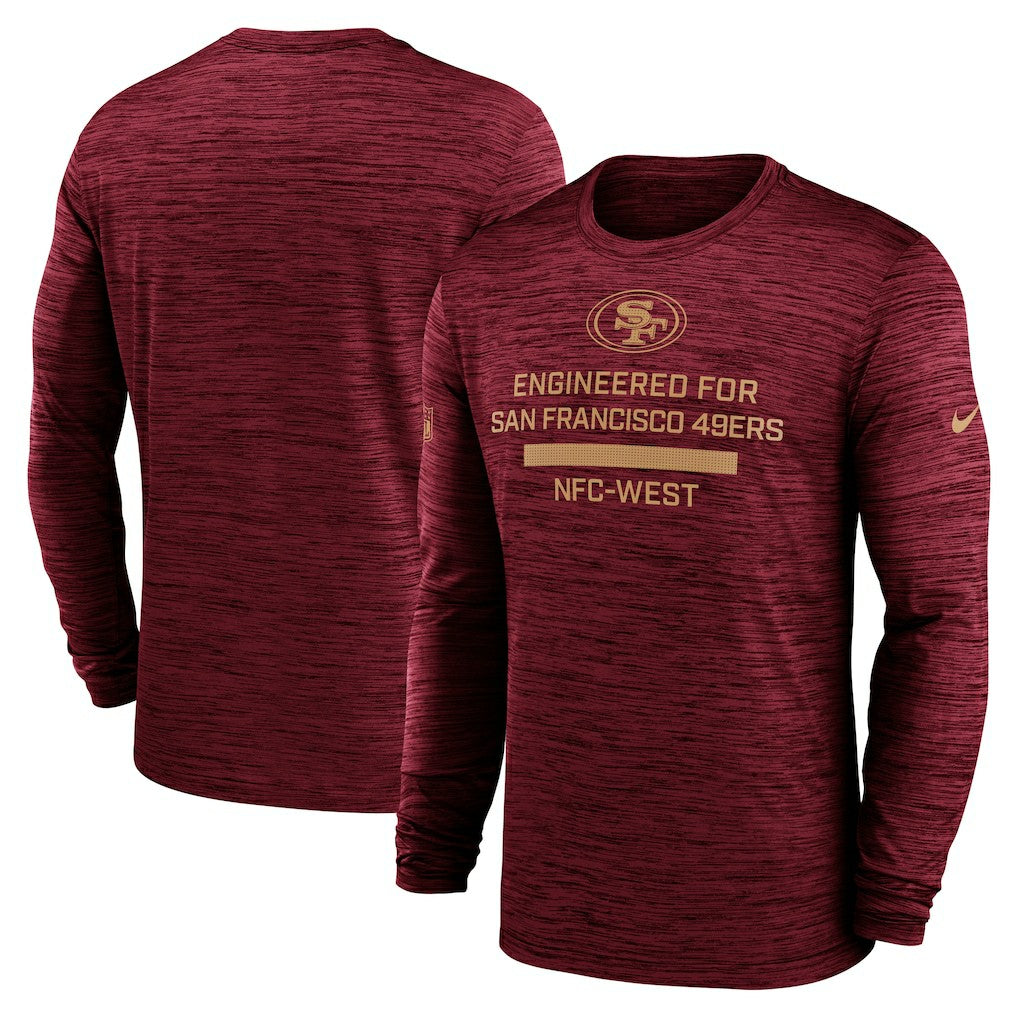 San Francisco 49ers Sideline Velocity Performance Long Sleeve T-Shirt - Scarlet