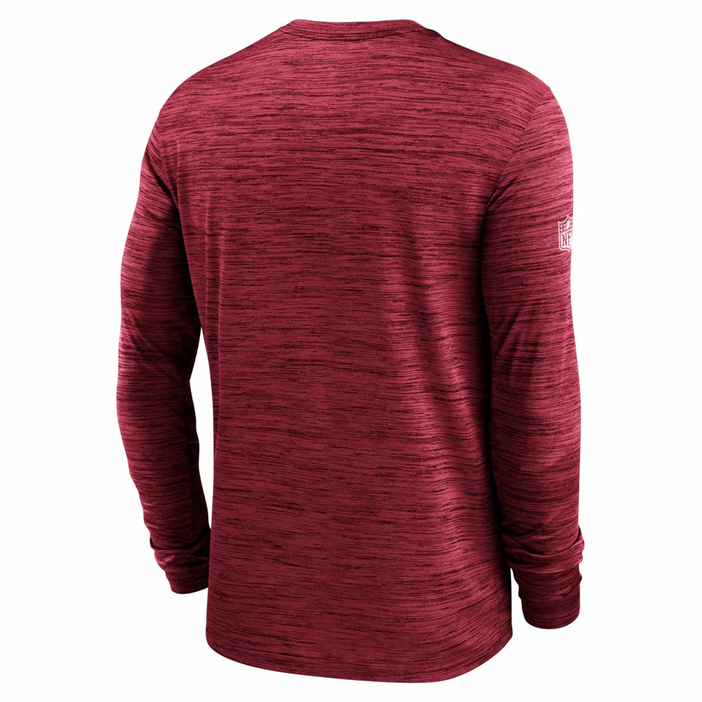 Arizona Cardinals Sideline Velocity Performance Long Sleeve T-Shirt - Cardinal