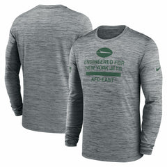 New York Jets Sideline Velocity Performance Long Sleeve T-Shirt - Gray