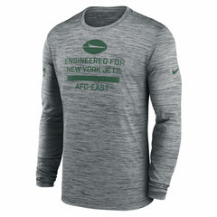 New York Jets Sideline Velocity Performance Long Sleeve T-Shirt - Gray