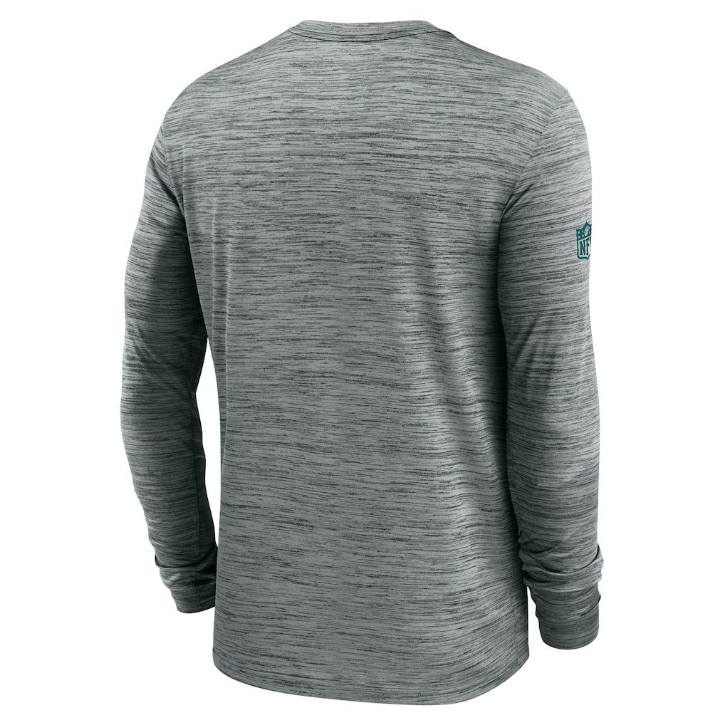 Philadelphia Eagles Sideline Velocity Performance Long Sleeve T-Shirt - Gray
