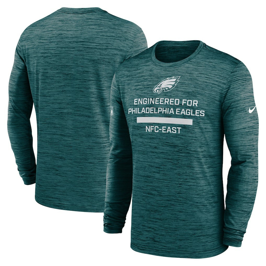 Philadelphia Eagles Sideline Velocity Performance Long Sleeve T-Shirt - Midnight Green