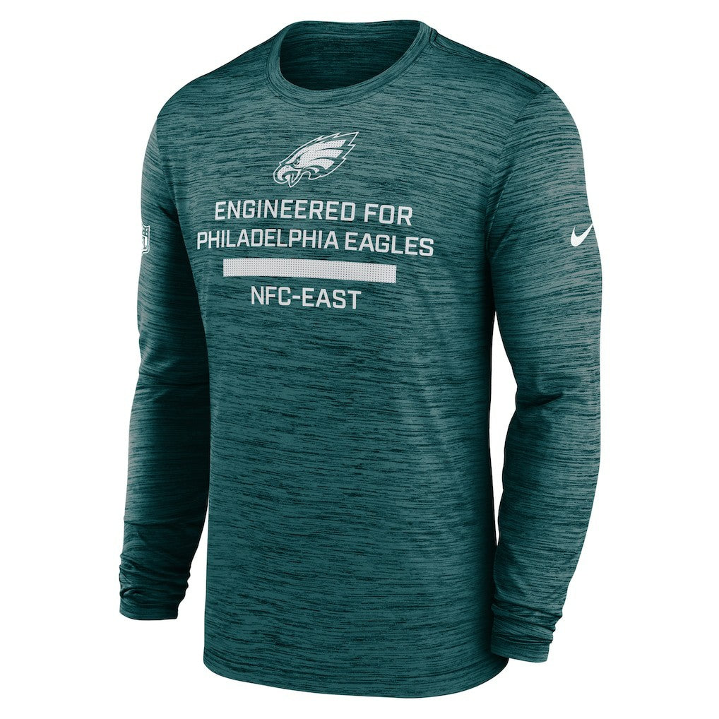 Philadelphia Eagles Sideline Velocity Performance Long Sleeve T-Shirt - Midnight Green