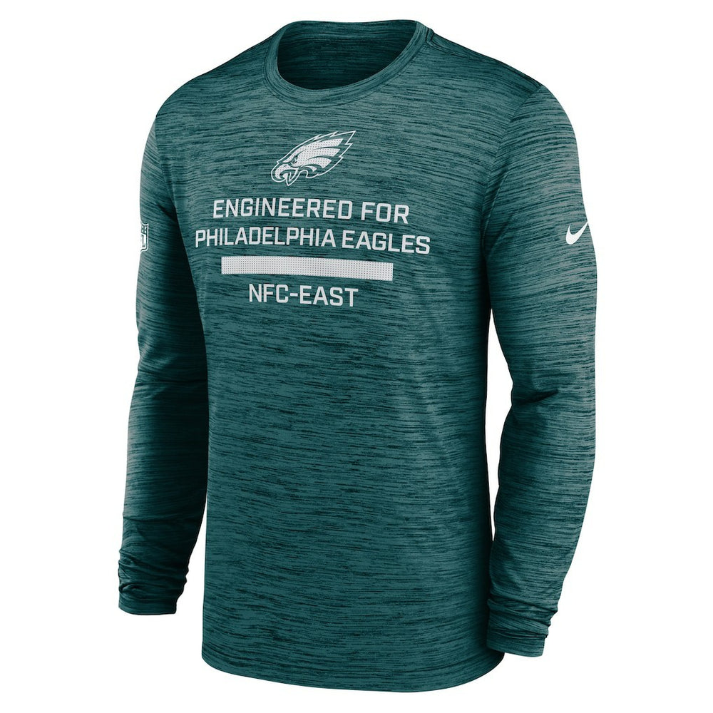 Philadelphia Eagles Sideline Velocity Performance Long Sleeve T-Shirt - Midnight Green