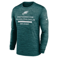 Philadelphia Eagles Sideline Velocity Performance Long Sleeve T-Shirt - Midnight Green