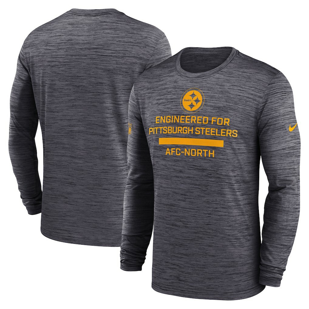 Pittsburgh Steelers Sideline Velocity Performance Long Sleeve T-Shirt - Black
