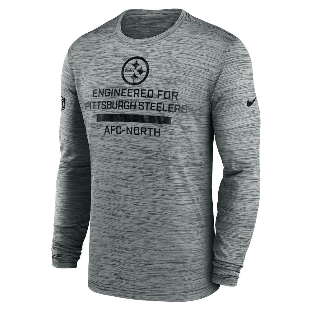 Pittsburgh Steelers Sideline Velocity Performance Long Sleeve T-Shirt - Gray