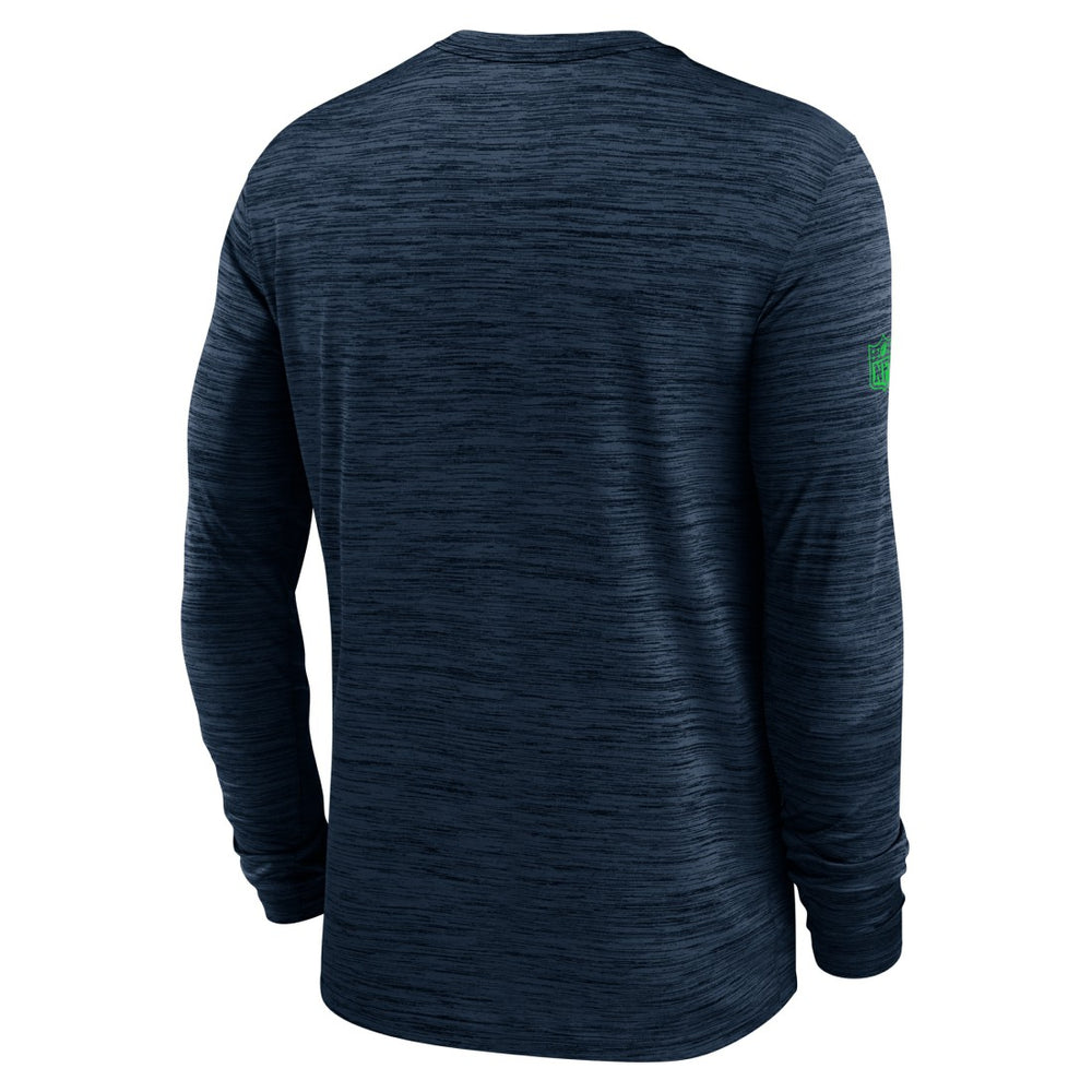 Seattle Seahawks Sideline Velocity Performance Long Sleeve T-Shirt - College Navy