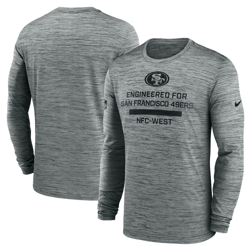 San Francisco 49ers Sideline Velocity Performance Long Sleeve T-Shirt - Gray