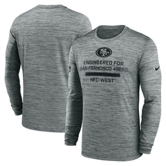 San Francisco 49ers Sideline Velocity Performance Long Sleeve T-Shirt - Gray