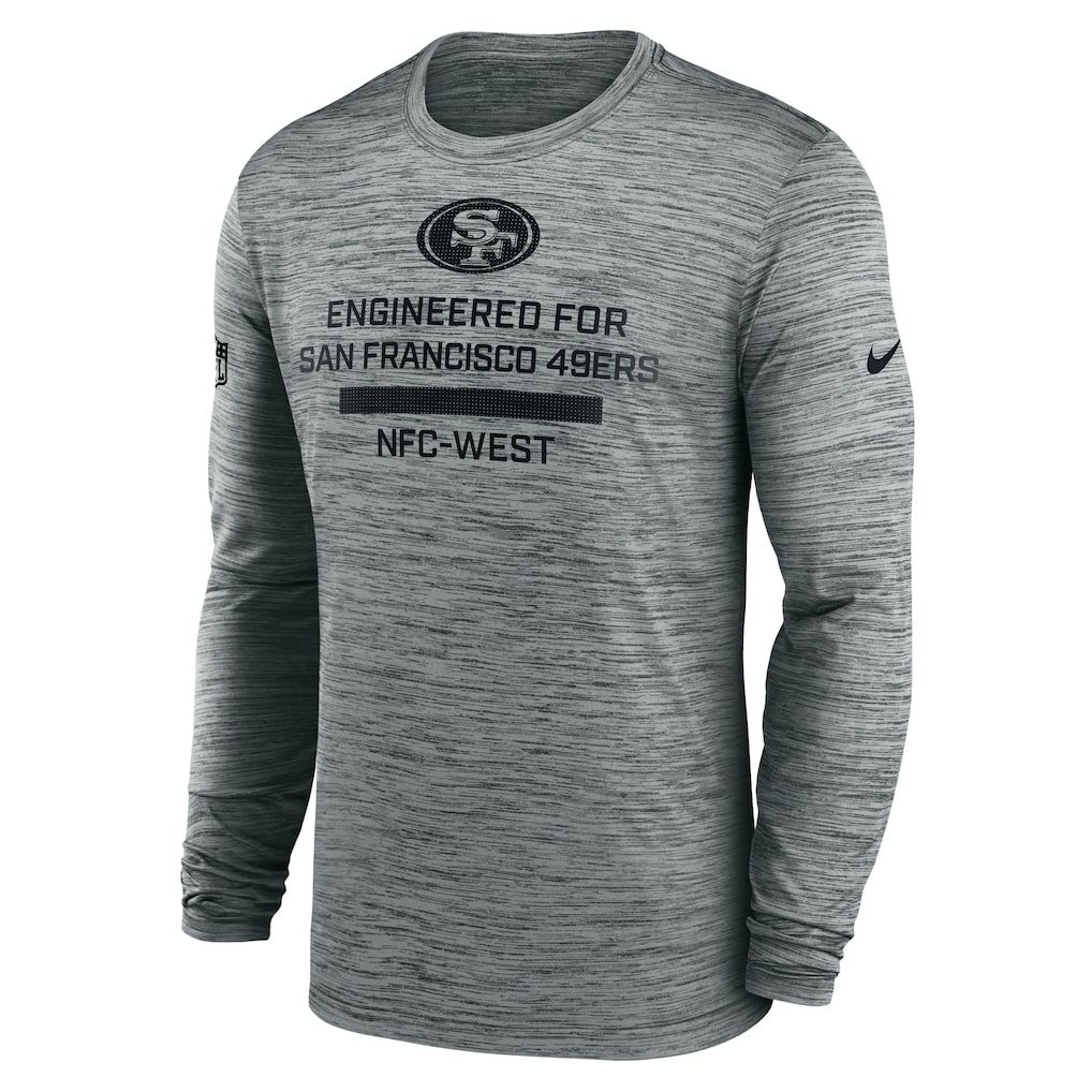 San Francisco 49ers Sideline Velocity Performance Long Sleeve T-Shirt - Gray