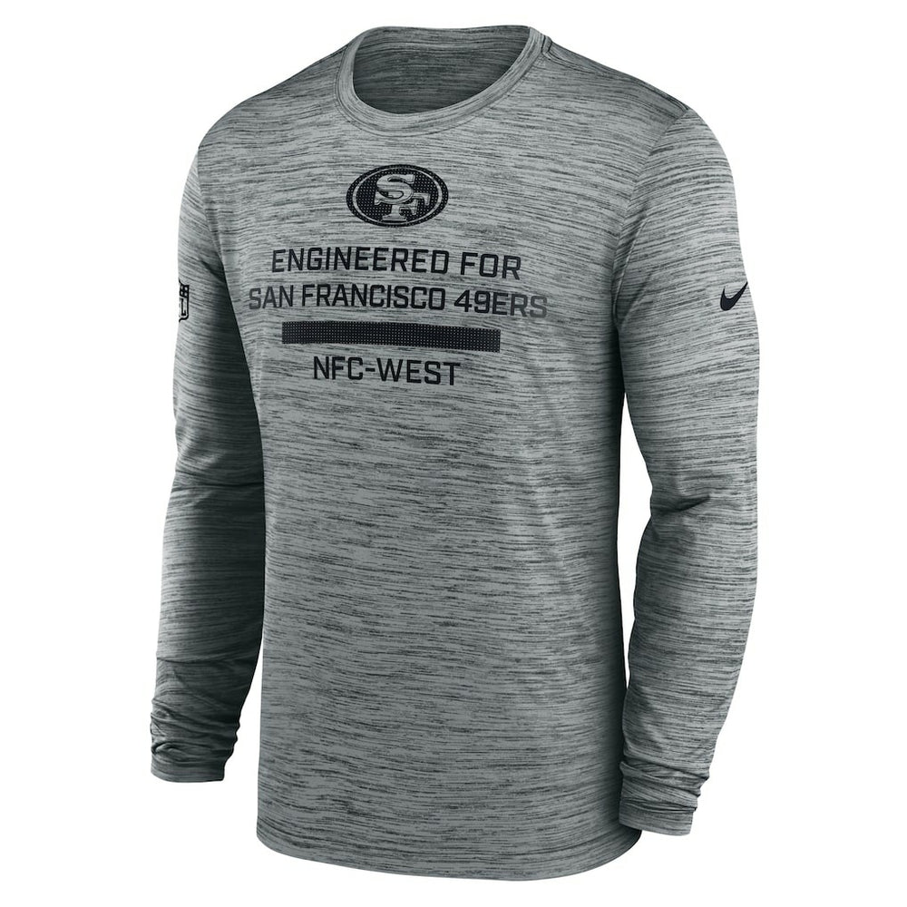 San Francisco 49ers Sideline Velocity Performance Long Sleeve T-Shirt - Gray