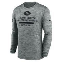San Francisco 49ers Sideline Velocity Performance Long Sleeve T-Shirt - Gray