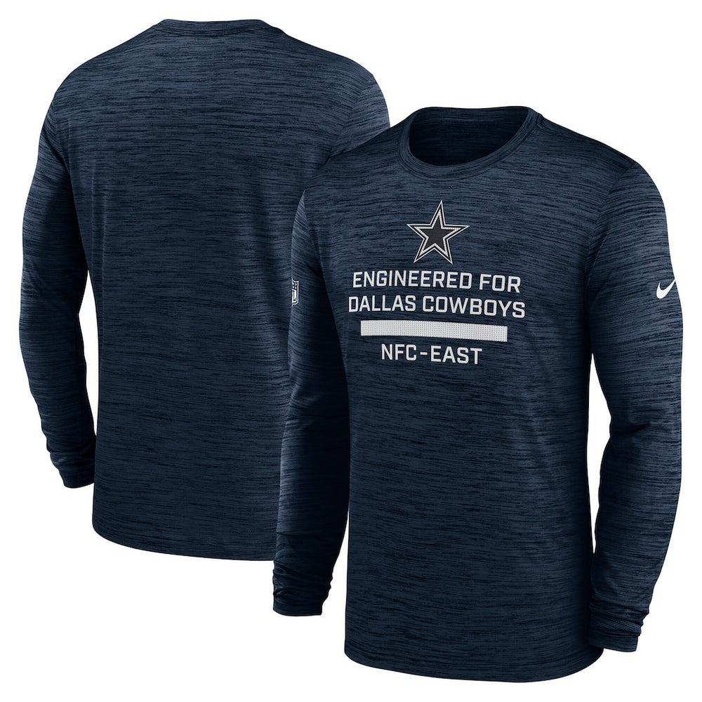 Dallas Cowboys Sideline Velocity Performance Long Sleeve T-Shirt - Navy